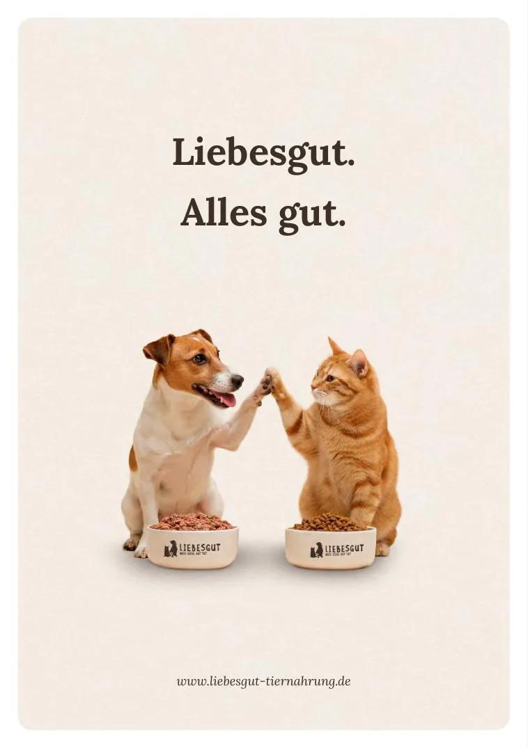 Hund und Katze mit Liebesgut Tiernahrung